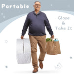 BYBYME Portable Toddler Floor Bed - Waterproof Folding Travel Crib with Washable Fitted Sheet, Ideal Toddler Cots for Sleeping and Sleepovers, Grey