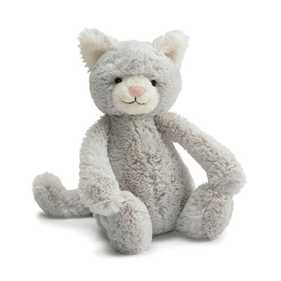 Plush cat toy on a white background