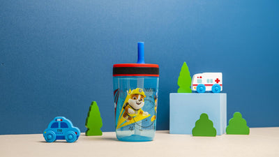 Zak Designs Paw Patrol Chase & Marshall Toddler Cups, 15oz, Leak-Proof with Straw