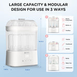 Bottle Sterilizer and Dryer, HIYAKOI Electric Steam Baby Bottle Sterilizer and Dryer, All-in-One Sterilizer 2 Layers Large for Baby Bottles, Parts & Other Newborn Essentials - HEPA Filtration