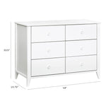 Babyletto Sprout 6-Drawer Double Dresser in White, Greenguard Gold Certified