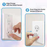 BABY PROOF ME 24 Pack Outlet Covers & Removal Tool Baby Proofing, Provide Shock Prevention and Easy Installation, Safe and Secure Plastic Plug Covers for Power Sockets (24 Outlet Covers)