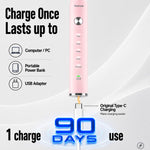 Yoomue Sonic Electric Toothbrush for Adults & Kids - 5 High-Performance Modes, 8 Replacement Heads, 2.5-Hour Fast Charge, Built-in Smart 2-Minute Timer, IPX7 Waterproof, 35 Day Battery Life - Pink