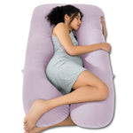 QUEEN ROSE Cooling Pregnancy Pillows, U Shaped Full Body Maternity Pillow for Pregnant Support, Purple
