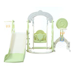 Merax Lollipop 6-in-1 Toddler Slide, Kids Slide and Swing Set with Basketball Hoops, Soccer Goal & Ring-Toss Game, Indoor Outdoor Playground Slide for Toddlers 1-3