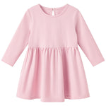pureborn Baby Girls Dress Long Sleeve Swing Dress Cotton Playwear Dress Casual A-Line Dresses Pink 18-24 Months