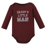 Hudson Baby Unisex Baby Cotton Long-Sleeve Bodysuits, Boy Daddy 5-Pack, 12-18 Months