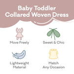 pureborn Baby Girls Woven Dress Short Sleeve Cotton Peter Pan Collar Dress Summer Playwear Dresses Light Blue Floral 12-18 Months
