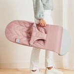 BabyBjörn Bouncer Bliss, Dusty Pink, Woven, Petal Quilt | 2-in-1 Adjustable Baby Bouncer Seat and Toddler Chair, Newborn to Toddler (8-29 lbs), 4 Positions, Lightweight & Portable