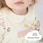 pureborn Baby Girl Dress Infant Long Sleeve Peter-pan Collar Spring Fall Cotton Playwear Dresses Beige 12-18 Months