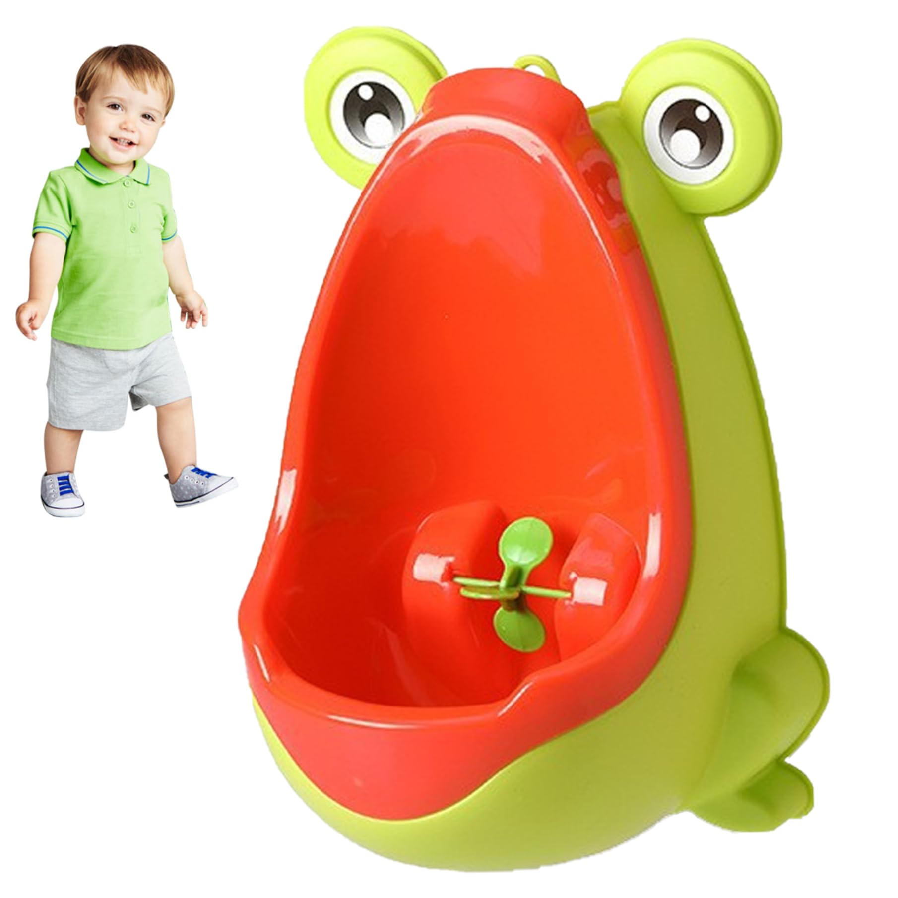 Urinal for Toddlers Boys Frog Urinal Potty Training 13x11" Wall Hanging/Suction Cup Toddler with Aiming Target at Home, Kindergarten, Preschool