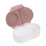 b.box Snack Box - Leakproof Mini Bento Box for Kids & Toddlers, 2 Compartment Snack Containers for Kids, Lunch Containers, Dishwasher Safe, BPA Free, PFAS Free, Ages 4m+, 1 3/4 Cup - Blush Crush