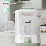 Grownsy Adjustable 4 in 1 Large Bottle Sterilizer and Dryer, 8 Bottles Capacity,Electric Steam Baby Bottle Sterilizer, Sanitizer for Baby Bottles & Pacifiers, Breast Pump Parts Green