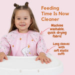 Bib for Baby Girls and Boys Aged 6-24 Months, Water-Resistant, Baby Bibs for Eating, Waterproof Fabric Sleeved Smock