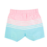 RUGGEDBUTTS Boys UPF50+ Sun Protection Striped Color Block Swim Trunks - Beach Bound, 6-12m