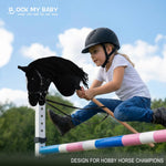 ROCK MY BABY Hobby Horse with a Detachable Bridle Plush Stuffed Stick Horse with Award Ribbon for Kids 3+ Years Old (Black)
