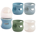 4 Pack Silicone Sleeves for Avent Natural Glass Baby Bottles, Anti Breakage Bottle Holder, Compatible with Philips Avent Glass Natural Baby Bottles (Blue+Gray+Green+White, 8 OZ)