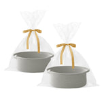 Gift Basket with Gift Bag and Ribbons,Small Rope Woven Shelf Storage,Baskets for Gifts Empty,Birthday,Shower,Decorative Organizer Box for Cat Dog Pet with Handles(White)