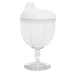 GreenChoice Baby Sippy Cup Wine Glass - Fun No Spill Plastic Goblet for Kids - Perfect Beverage Mug with Lid for Birthday Parties and Celebrations - Ideal for Milk, Juice, and More! (White, 1)