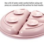 PandaEar 2 Pack Toddler Divided Suction Plates with 2 Spoons 2 Forks for Babies | Silicone Baby Led Weaning Supplies Self Feeding Eating Utensils | BPA-Free Silicone Baby Feeding Set -Pink