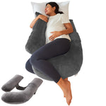 Pregnancy Pillows for Sleeping, Detachable and Adjustable with Pillow Cover, Maternity Body Pillow for Adults, Support for Back, Legs, Belly, HIPS and Pregnancy Must Haves Grey