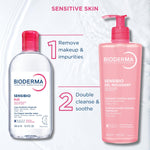 Bioderma Sensibio Foaming Gel Gentle Face Cleanser, Cleansing and Makeup Removing Refreshing Feeling for Sensitive Skin, Unscented, 16.9 Fl Oz
