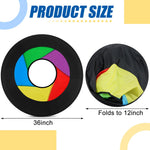 Gemscream Giant Flying Disc Soft Foldable Flying Ring Throwing Safe Lightweight Fabric Disc with Storage Bag for Summer Kids Adults Family Outdoor Fun School Activities (Rainbow Style,36 Inch)