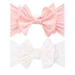 Baby Bling 2PK FAB-BOW-OUS®: rose quartz + ballet pink