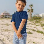 RUGGEDBUTTS® Baby/Toddler Boys Navy Short Sleeve Rash Guard - 12-18m