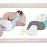 INSEN Pregnancy Pillow for Sleeping,Maternity Body Pillow for Pregnancy Women,Pregnancy Support Pillow for Back, Hip Pain, Apricot