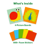 Skillmatics Foam Sticker Art Activity - Animals, Mess-Free Fun for Kids, 800+ 3D Foam Stickers, DIY Felt Craft Kits, Gifts for Boys & Girls Ages 3, 4, 5, 6, 7