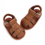 COSANKIM Infant Baby Boys Girls Summer Sandals Non Slip Soft Sole Toddler First Walker Crib Shoes(0-18 Months)(G-brown baby shoes)