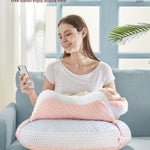 WYXunPlanet Nursing Pillow, Breastfeeding Pillow for Breastfeeding and Bottle Feeding to Reduce Strain on arms and Back, Better Support Baby,Waist Adjustable,Knitted Cotton Cover,Removable, Pink