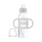 Dr. Brown's Milestones Narrow Sippy Spout Bottle with 100% Silicone Handles, Easy-Grip Handles with Soft Sippy Spout, 8oz/250mL, Black & Ecru, 2 Count (Pack of 1), 6m+
