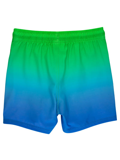 RUGGEDBUTTS Boys UPF50+ Stretch Swim Trunks - Neon Ocean Ombre, 3-6m
