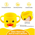 Linowos Toddler Cup, Silicone Training Cup, Baby Led Weaning Cup with Double Handle, Baby Open Cup, Unbreakable, 7oz, 6+ Months