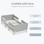 Dream On Me Osko Convertible Toddler Bed Made with Sustainable New Zealand Pinewood in Grey, BSA & Greenguard Gold Certified, Non-Toxic Finish