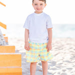 RUGGEDBUTTS® Baby/Toddler Boys White Short Sleeve Rash Guard - 12-18m