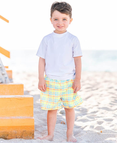 RUGGEDBUTTS® Baby/Toddler Boys White Short Sleeve Rash Guard - 12-18m