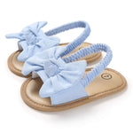 COSANKIM Infant Baby Girls Summer Sandals with Flower Soft Sole Newborn Toddler First Walker Crib Dress Shoes(6-12 months infant 13 light blue)
