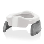 Kalencom Potette Plus 2-in-1 Travel Potty and Trainer Seat - Dual-Purpose Potty Training Toilet Seat - Portable Potty for Toddler Travel - with Durable, Lock-in Legs and Splash Guard - White/Gray