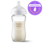 Philips AVENT Glass Natural Baby Bottle with Natural Response Nipple, Clear, 8oz, 1pk, SCY913/01