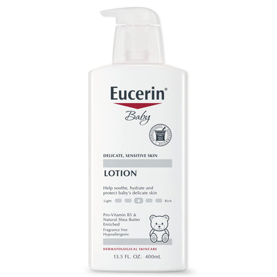 Eucerin Baby lotion bottle on a white background