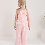 Toddler Clothes 2t 3t Girl Summer Clothes Kids Cute Pink Halter Crop Ruffle Tops High Waist Long Flower Pants Toddler Girl Summer Outfits Clothing Set