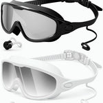 Rantizon Swim Goggles 2 Pack, Wide View Anti Fog&UV Swimming Goggles for Audlt, No Leaking Summer Gifts for Men Women Kid