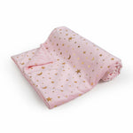 Donsonny Baby Blanket for Boys Girls Soft Minky with Double Layer Dotted Backing, Star and Moon Printed 30 x 40 Inch Receiving Blanket (Pink)