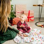 Little Unicorn Premium Cotton Swaddle Baby Blanket | Breathable Fabric | for swaddling, Play, Nursing & More (Christmas Bulbs)