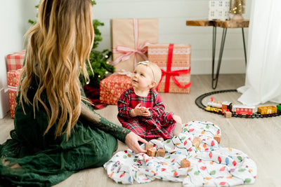 Little Unicorn Premium Cotton Swaddle Baby Blanket | Breathable Fabric | for swaddling, Play, Nursing & More (Christmas Bulbs)