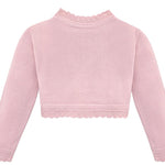 Lilax Baby Girls' Knit Long Sleeve Button Closure Bolero Cardigan Shrug (3-6 Months, Dusty Pink)
