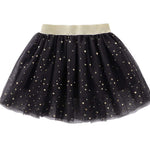 Toddlers Girls Sparkle Tulle Tutu Skirt with Sequins Stars Moon Sun (Black, 1-2years)